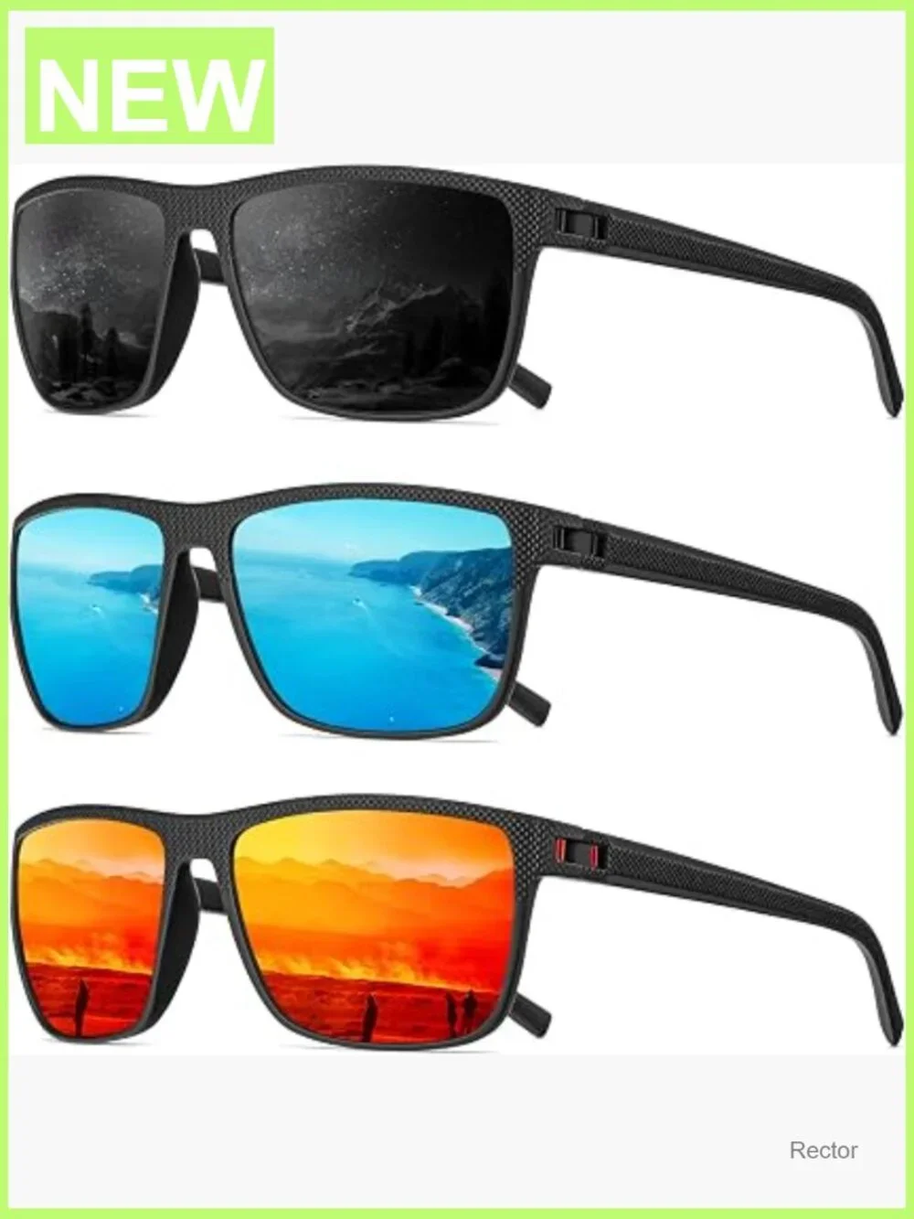 Polarized Sunglasses UV Protection Lightweight Rectangular Frame Driving